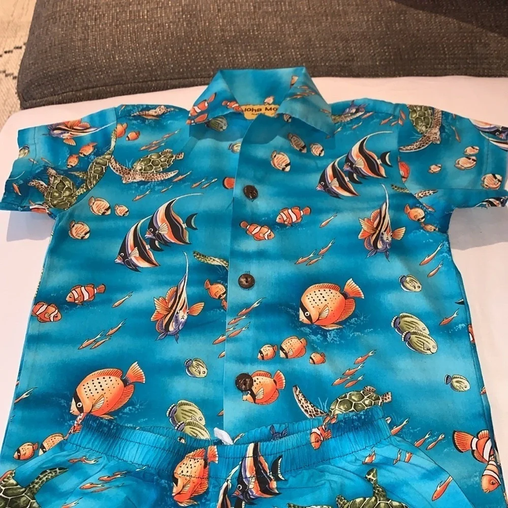 Gently Loved Toddler Aloha Mo’i Short Set Adorableble